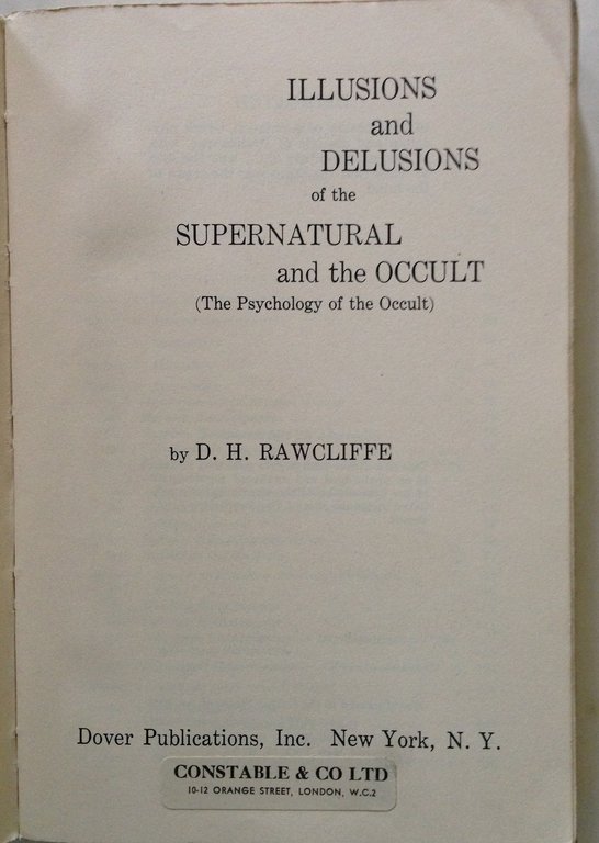 D. H. Rawcliffe Illusions and Delusions of the Supernatural and … | Immagine Gallery 4