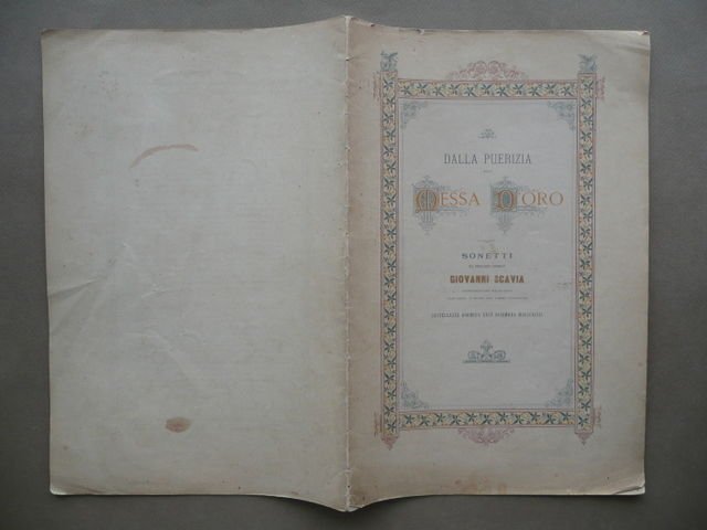 Dalla Puerizia Alla Messa D'Oro Sonetti Giovanni Scavia Castellazzo Bormida …