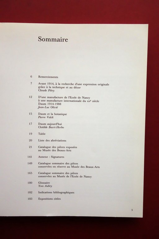 Daum Dans les Musees de Nancy Claude Patry Varin-Bernier 1988