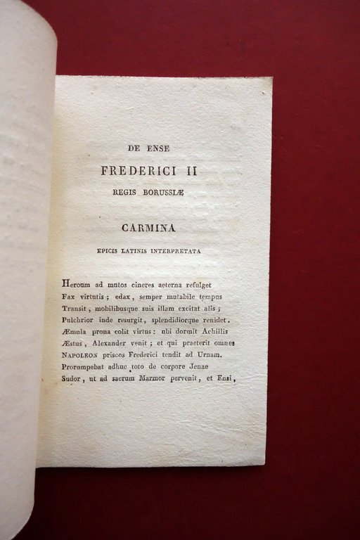 De Ense Frederici II Regis Borussiae Carmina Vincenzo Monti Bettoni …