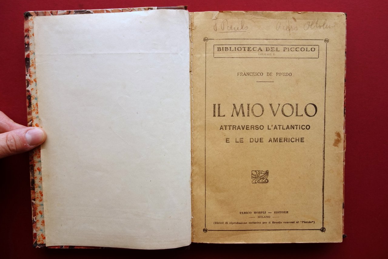 De Pinedo Il Mio Volo Hoepli Biblioteca del Piccolo Brasile …