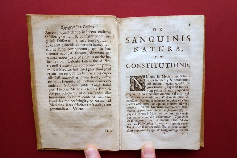 De Sanguinis Natura Constitutione Exercitatio Physico Medica Guglielmini 1704