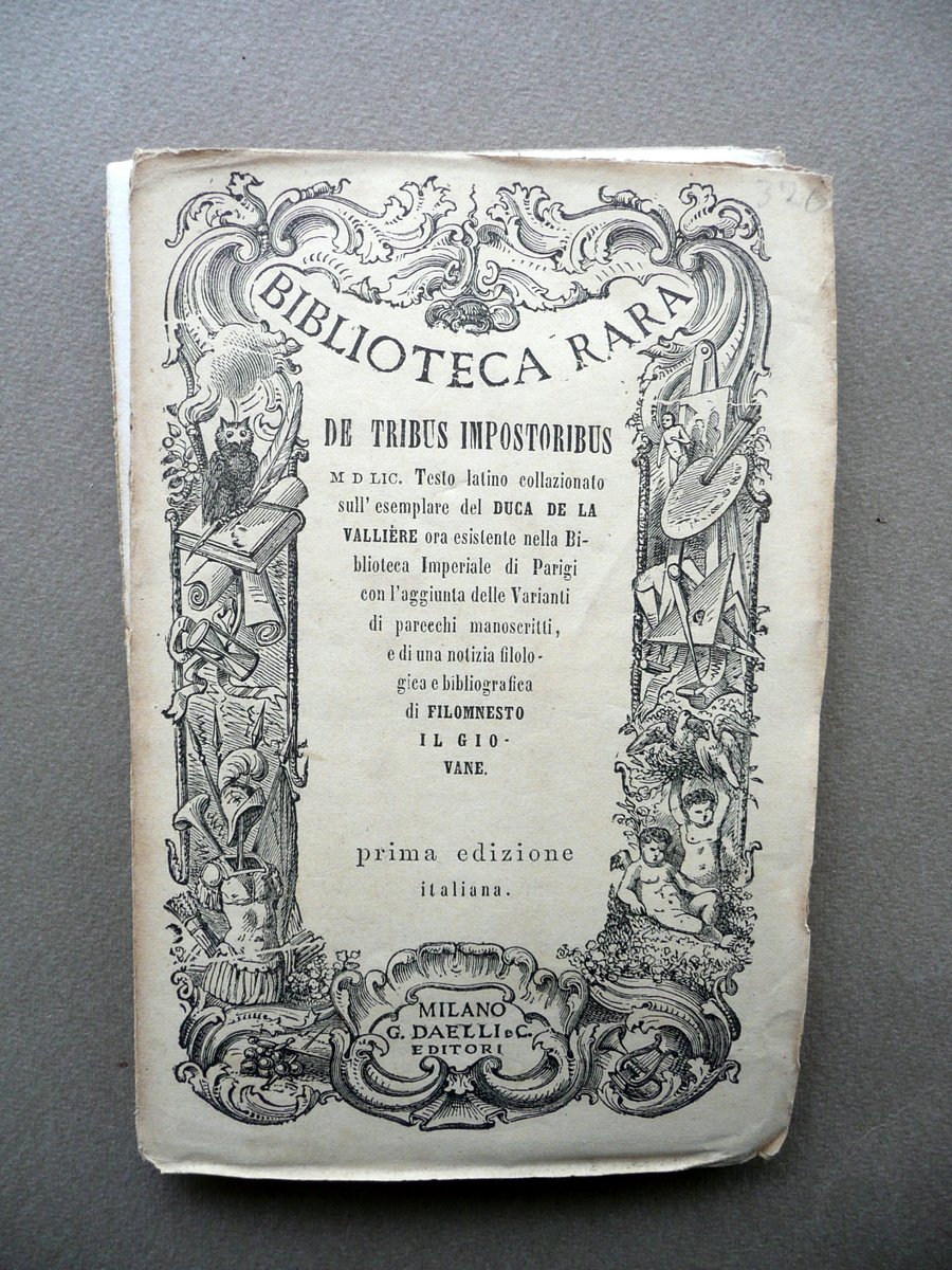 De Tribus Impostoribus Duca De La Valliere Daelli Milano 1864 … | Immagine principale