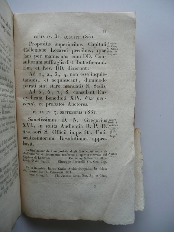 Decreti Autentici Emanati dalla S.Sede Intorno all'Usura 1822-1833 Marietti