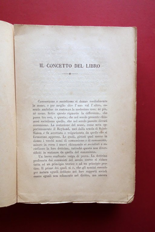 Del Comunismo Esame Critico Steccanella Tip. Poliglotta Roma 1882 Molto …