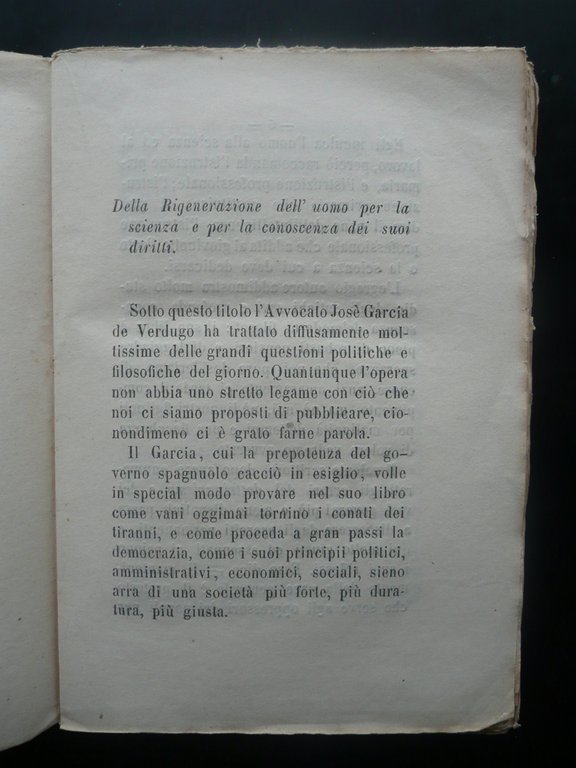 Della Rigenerazione dell'Uomo per la Scienza e Conoscenza de'Suoi Diritti …