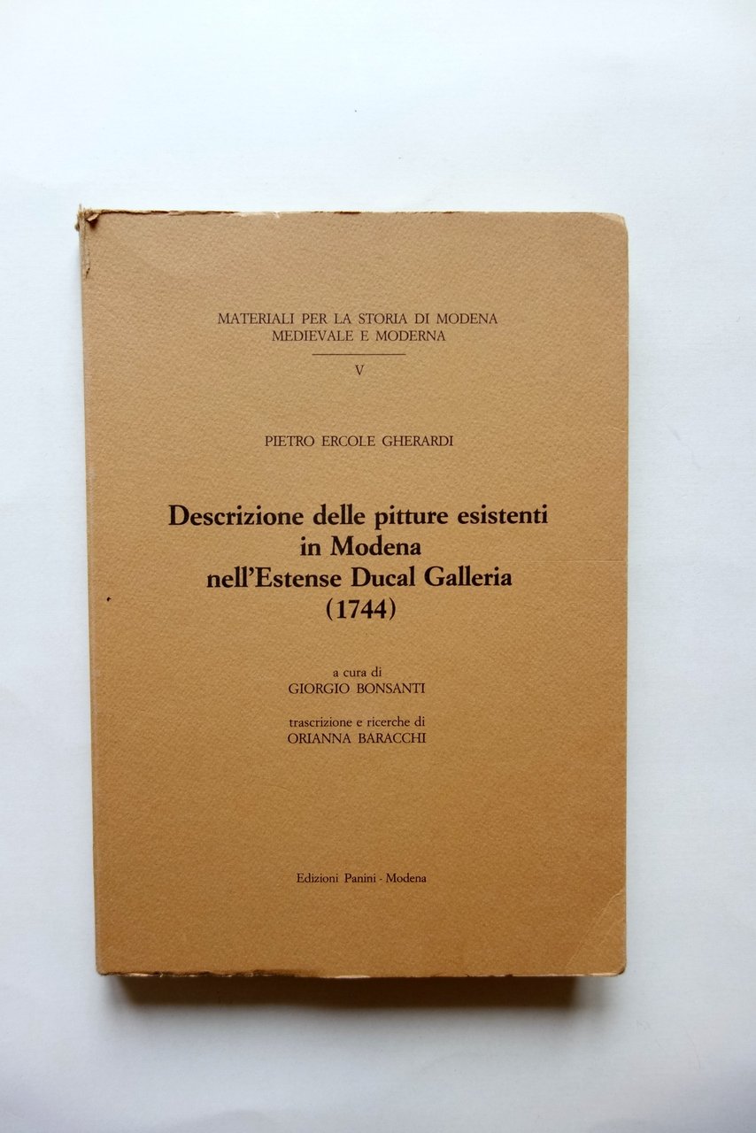 Descrizione delle Pitture Esistenti in Modena Estense Ducal Galleria Panini …