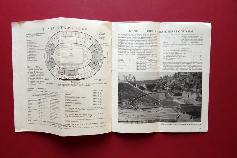 Deutschland Olympische Spiele Berlin 1936 Olimpiadi Berlino Fascicolo Programma