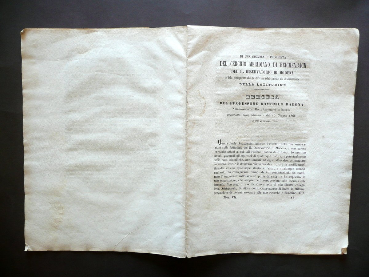 Di una singolare propriet‡ del Cerchio Meridiano di Reichenbach Modena … | Immagine principale