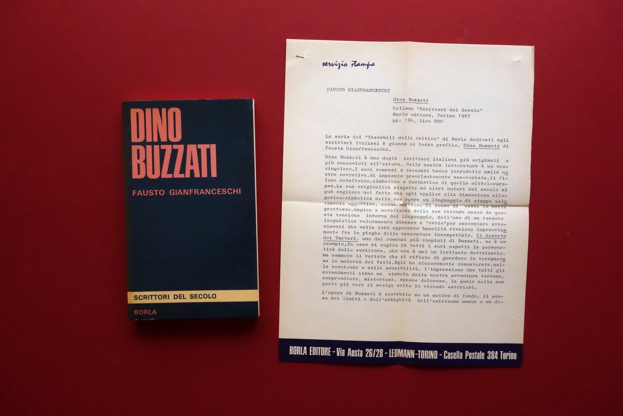 Dino Buzzati Fausto Gianfranceschi Borla Torino 1967