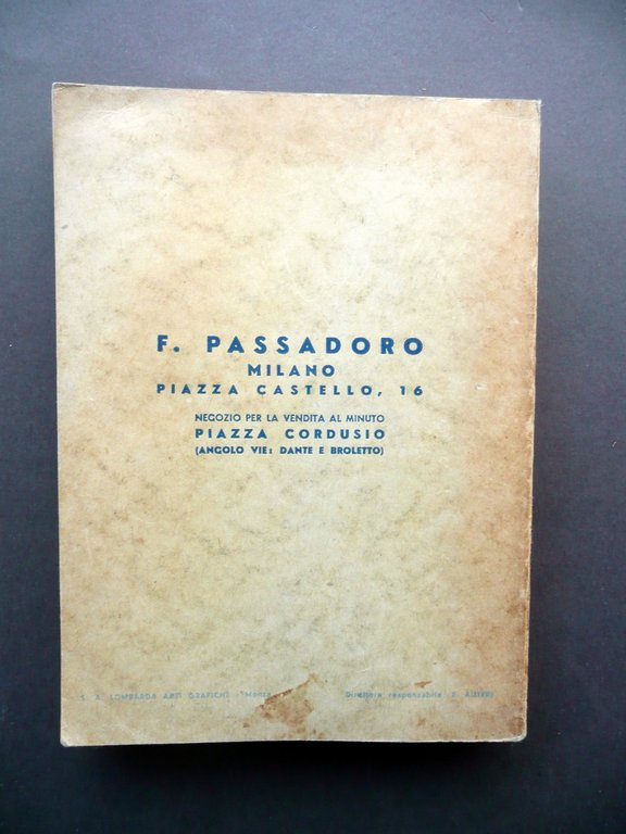 Dischi Columbia Catalogo Generale 1936 F. Passadoro Milano Musica