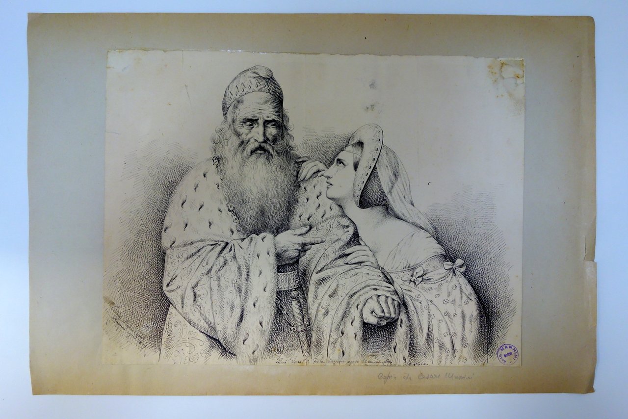 Disegno Delavigne Marino Faliero(?) Attribuzione Copia da Cesare Mussini 1839 | Immagine principale