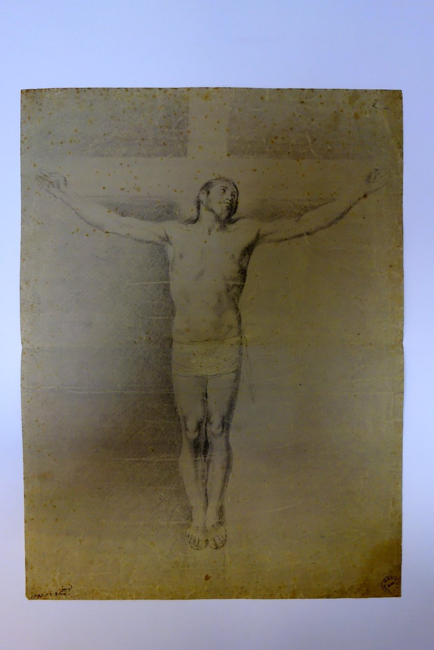 Disegno Originale a Matita Cristo Crocifisso Crocifissione 1793 | Immagine principale