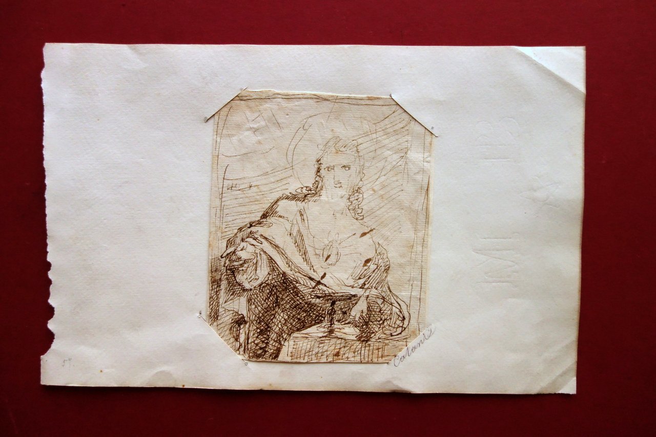 Disegno Originale China Bozzetto Cristo G. Callani Parma Primi dell'Ottocento