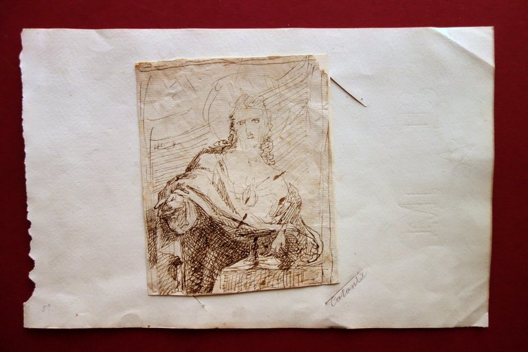 Disegno Originale China Bozzetto Cristo G. Callani Parma Primi dell'Ottocento