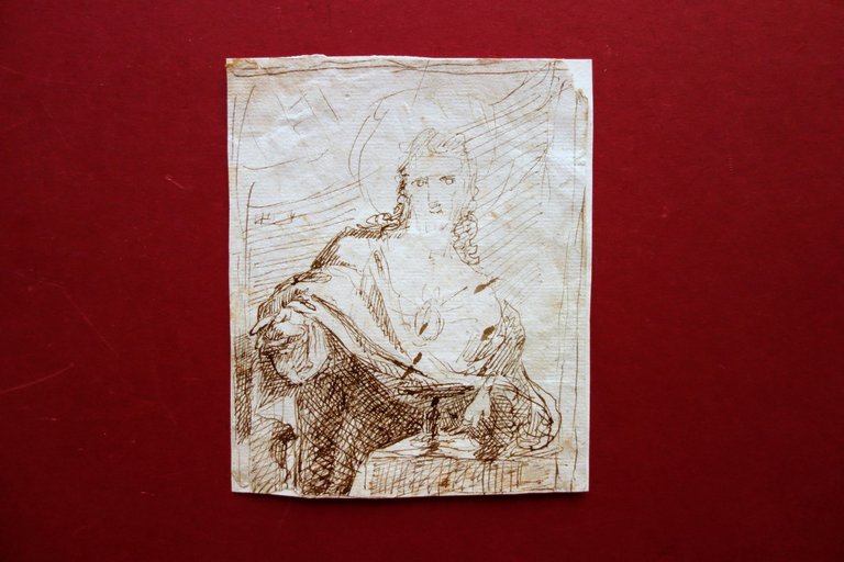 Disegno Originale China Bozzetto Cristo G. Callani Parma Primi dell'Ottocento