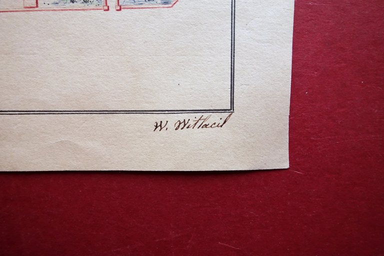 Disegno Originale Pianta a Colori Villa Soragna Collecchio Firmato Met‡ …