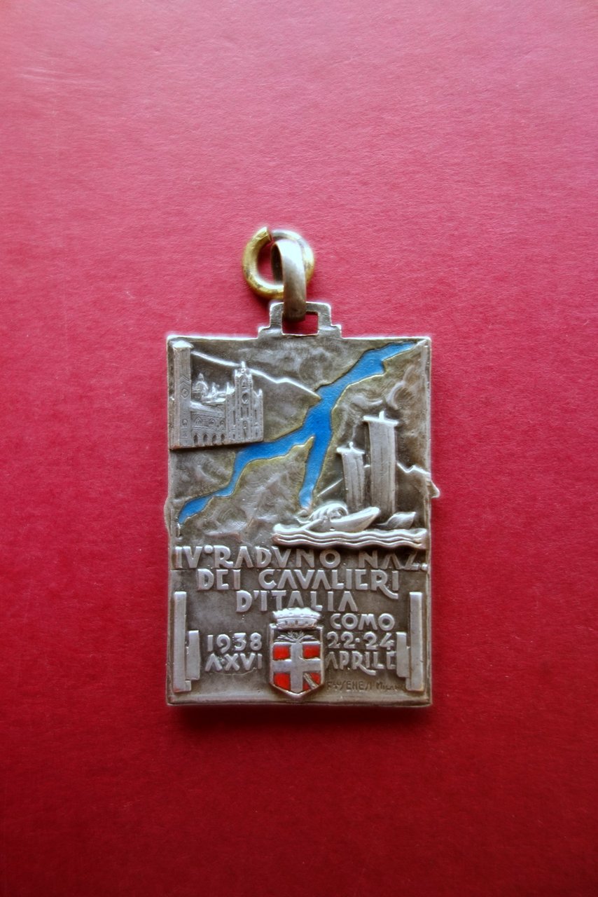 Distintivo IV Raduno Nazionale Cavalieri d'Italia Como Aprile 1938 Smalti …