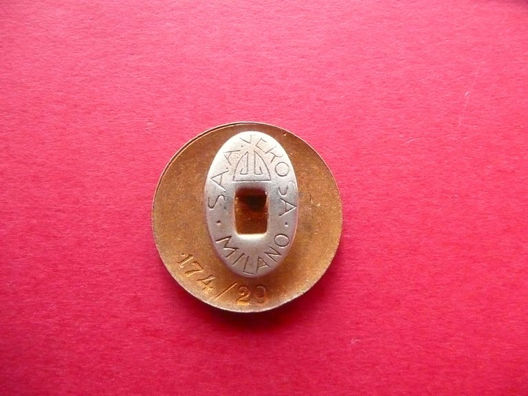 Distintivo Metallico Pirelli Smaltato S.A. Gerosa Milano Originale 174/29