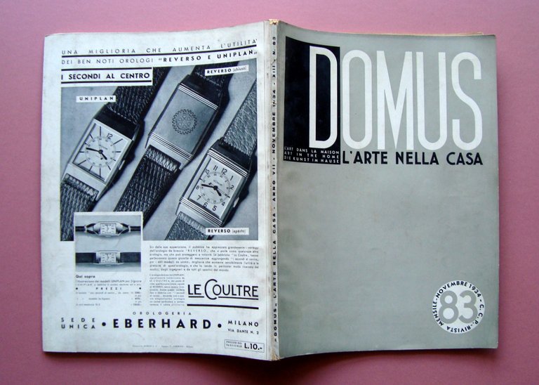 Domus L'Arte nella Casa N 83 Novembre 1934 Rivista Gio Ponti progetti Buzzi