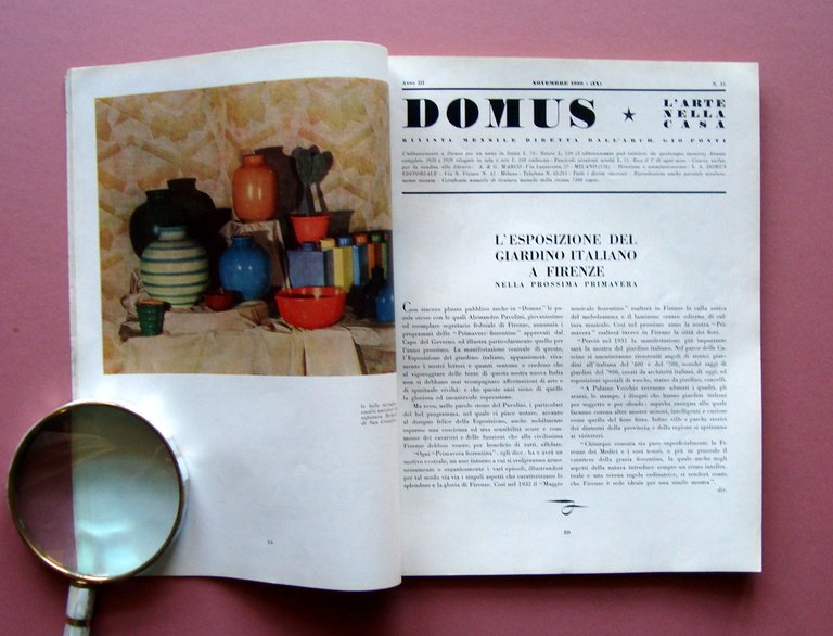 Domus L'Arte nella Casa Novembre 1930 Rivista Mensile Gio Ponti …