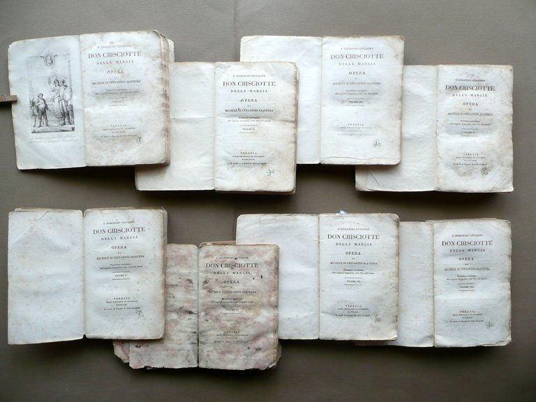 Don Chisciotte della Mancia Cervantes Alvisopoli Venezia 1818 8 Volumi Completo