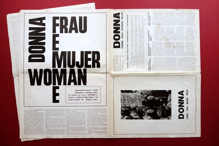 Donna Femme Frau Woman Mujer Rivista Bologna Gennaio 1978 Prenumero