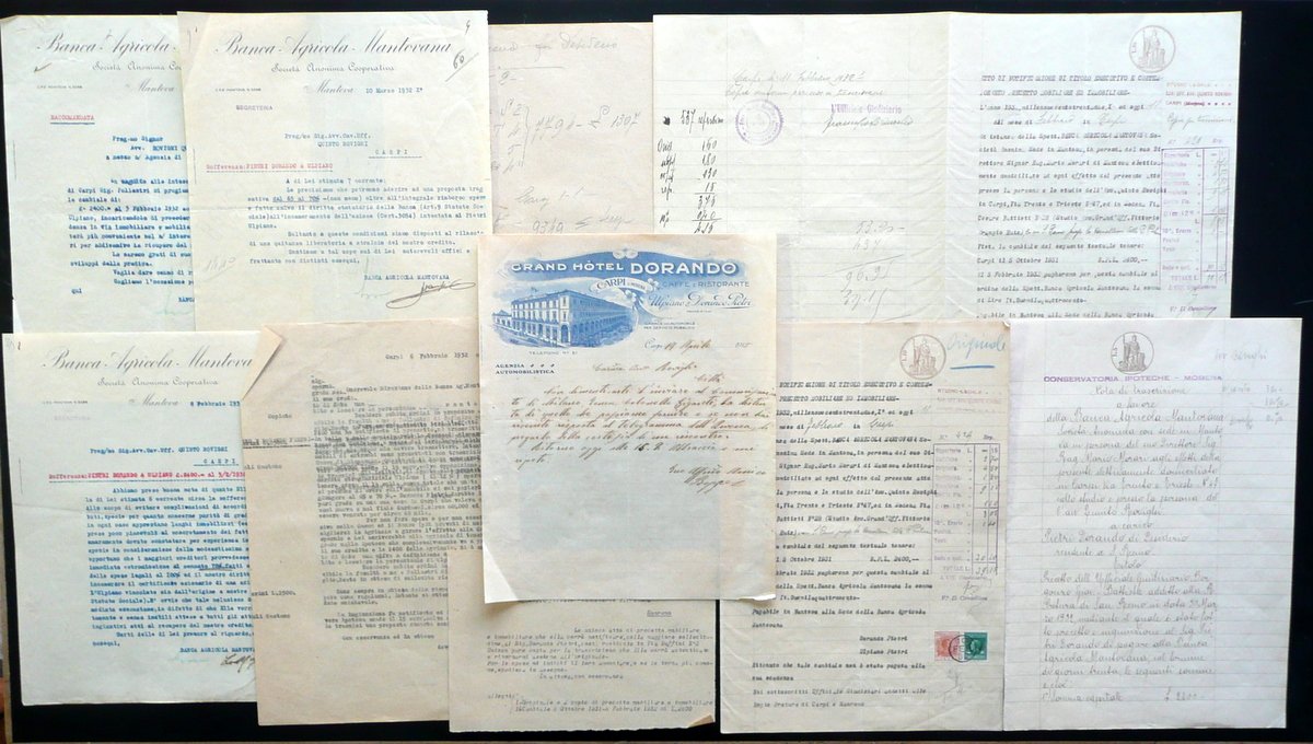 Dorando Pietri Carpi Maratoneta Carteggio Ipoteca Fattura Grand Hotel 1915 …
