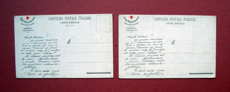 Due Cartoline Croce Rossa Italiana sottocomitato Spezia non viaggiate Ottime