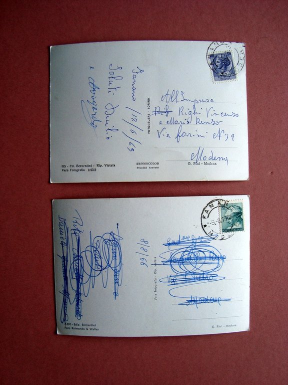 Due Cartoline Fanano 1966 1969 viaggiate Panorama Stazione climatica | Immagine Gallery 2