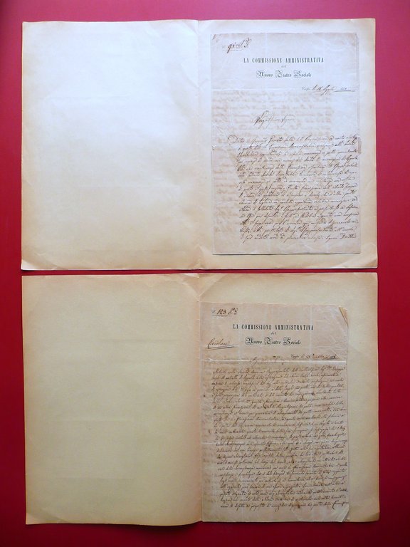 Due Lettere Nuovo Teatro Sociale Carpi Lavori Contratto Appalto 1857-58 Grosoli