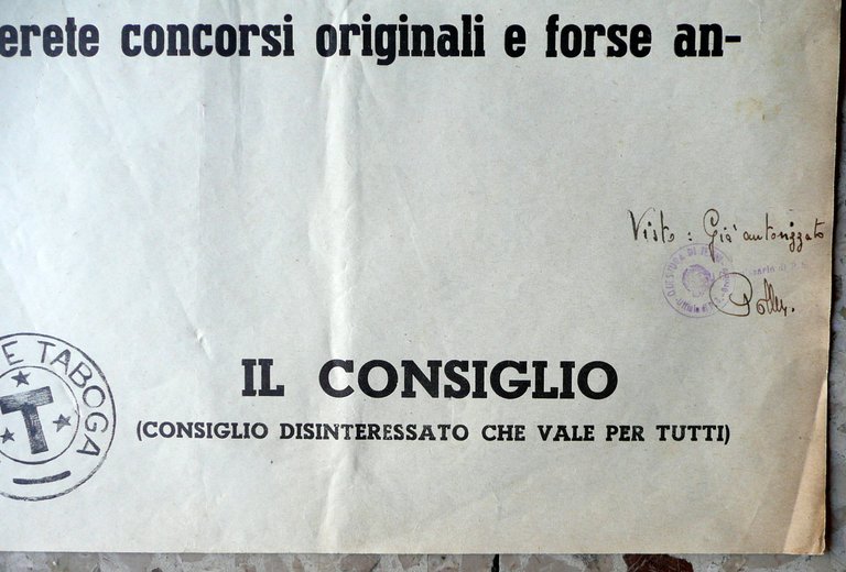 Due Manifesti Pubblicit‡ Supersettimanale Taboga Timbro Terni Questura Anni '50 | Immagine Gallery 3