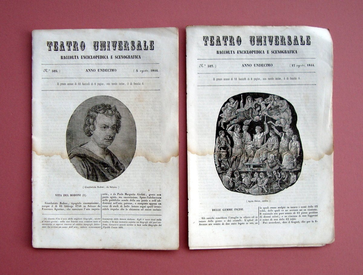 Due Numeri Rivista Teatro Universale Anno Undecimo n 525-527 1844 …