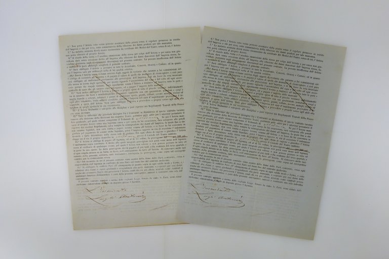 Due Scritture Private Assunzione Primo Violino Teatro Aliprandi Modena 1874-75 | Immagine Gallery 2