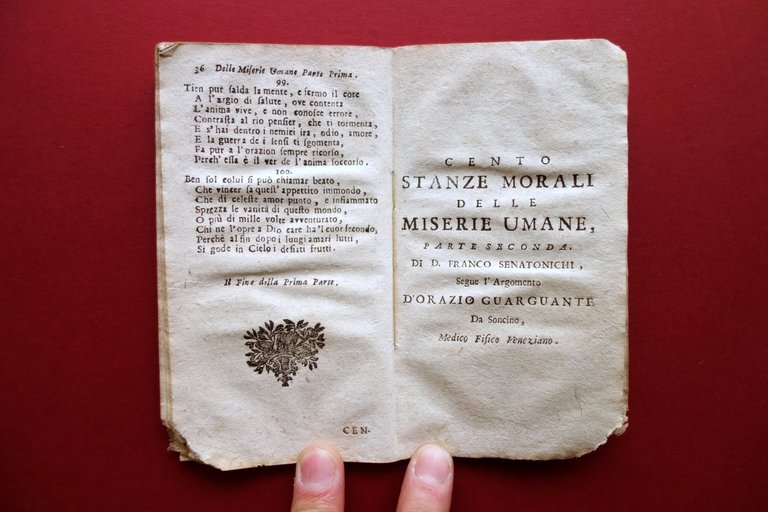 Duecento Stanze Morali delle Miserie Umane Guarguante Senatonichi Remondini 1678 | Immagine Gallery 3