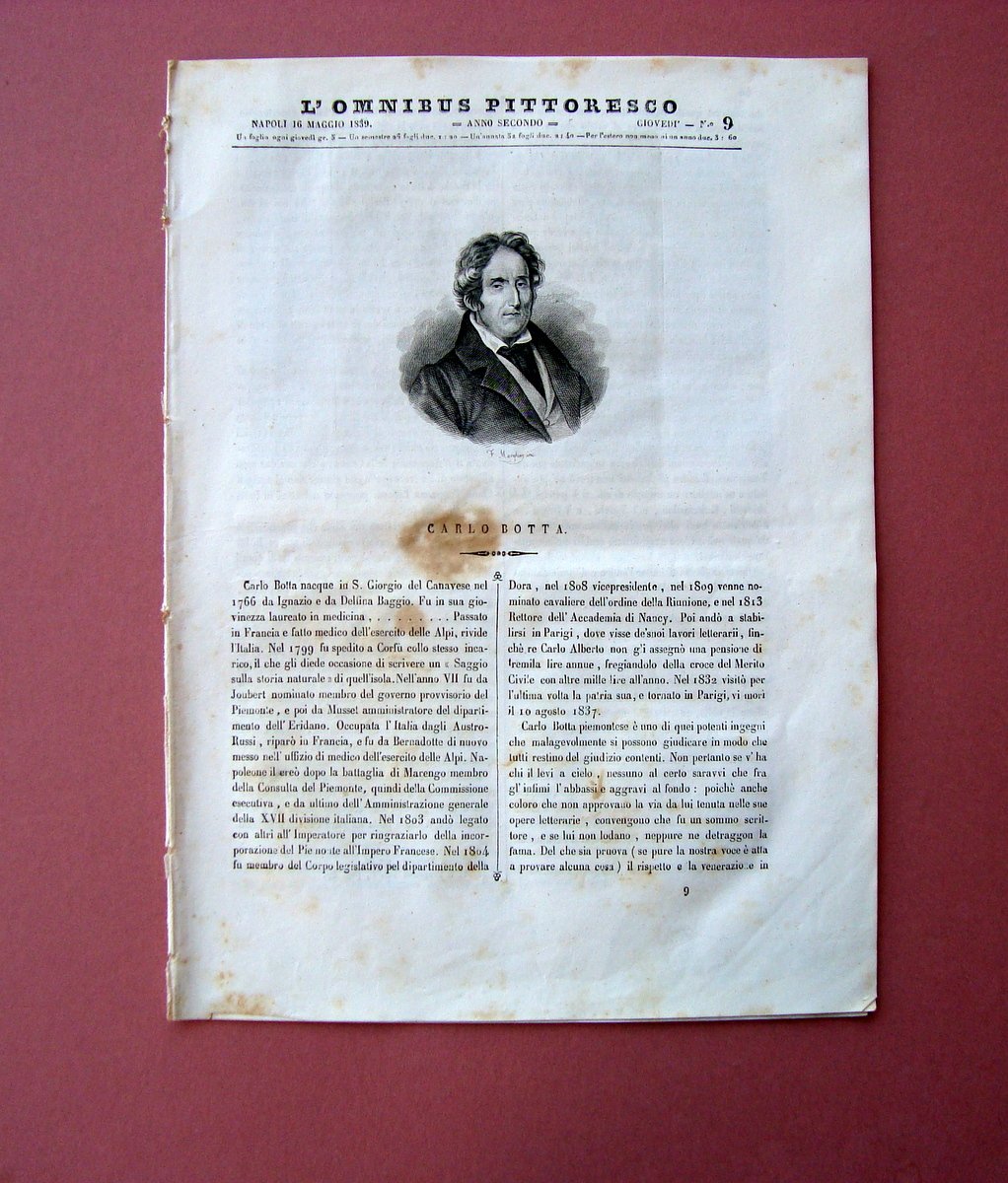 Eboli incisione+articolo Rivista L'Omnibus Pittoresco N 9 Napoli 1839 | Immagine principale