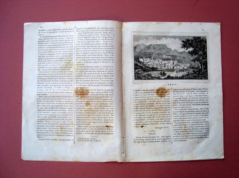 Eboli incisione+articolo Rivista L'Omnibus Pittoresco N 9 Napoli 1839 | Immagine Gallery 2