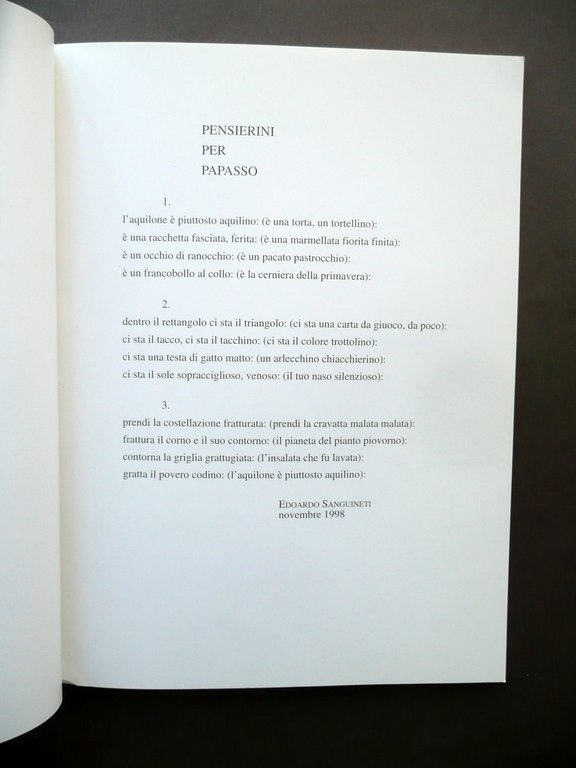 Edoardo Sanguineti Papasso Il Colore Ë Mio Mostra Bracciano 1998-99 …