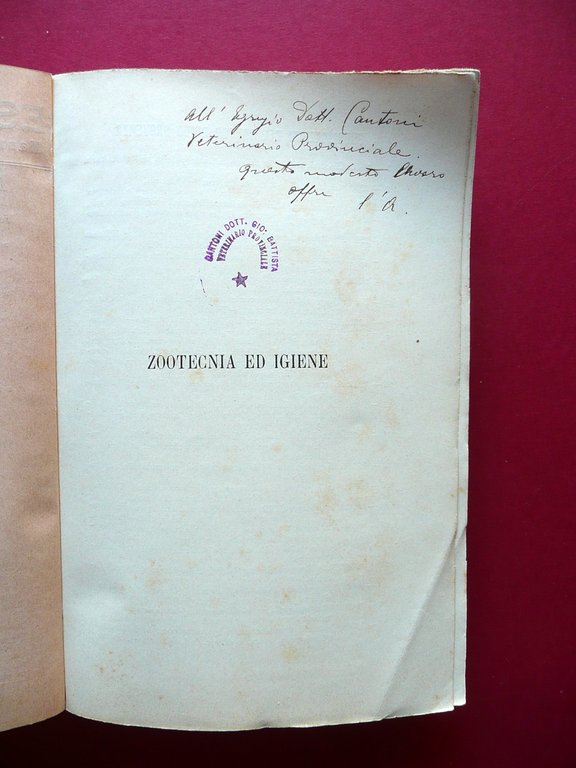 Elementi di Zootecnia ed Igiene Guido Provenza Battiato Catania 1906 …