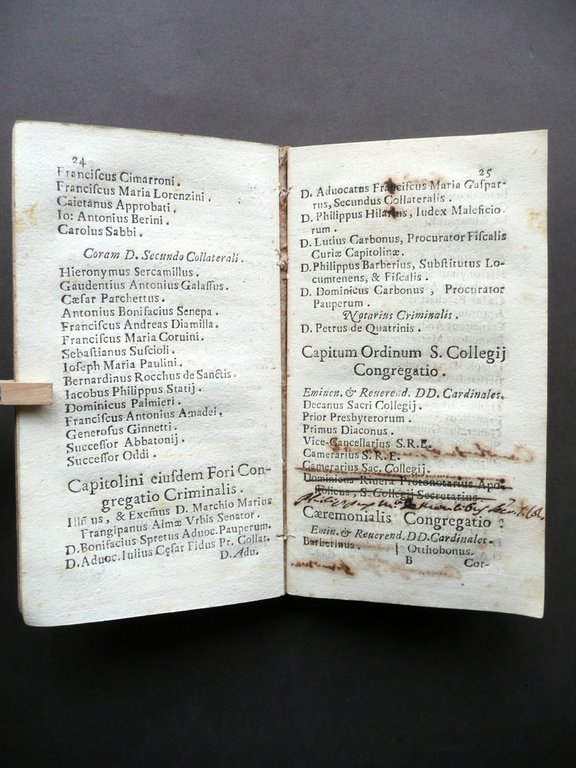 Elenchus Congregationim Tribunalium Collegiorum Almae Urbis Romae 1730 Raro | Immagine Gallery 4