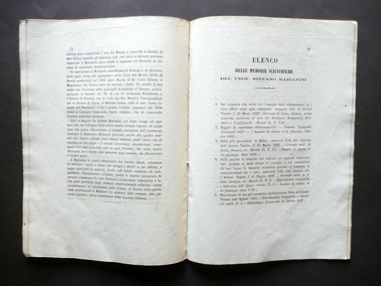 Elogio del Cav. Prof. Stefano Marianini Orazione Razzaboni Soliani Modena …