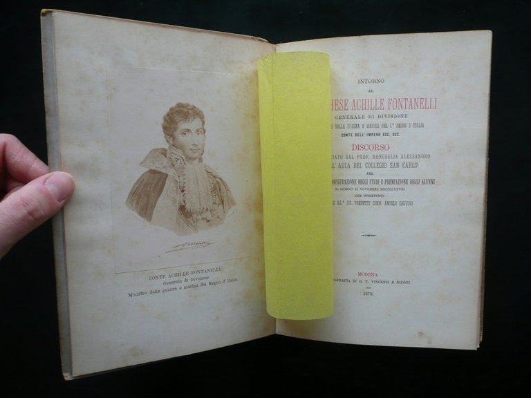Elogio del Maresciallo Conte Achille Fontanelli Vincenzi Modena 1879 Marzaglia