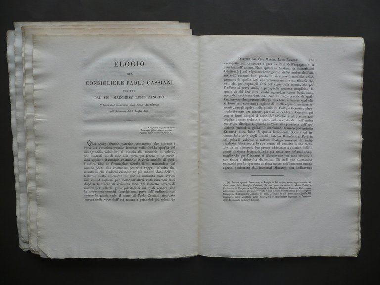 Elogio di Francesco Torti Antonio Boccabadati 1824 Medicina Anatomia Modena