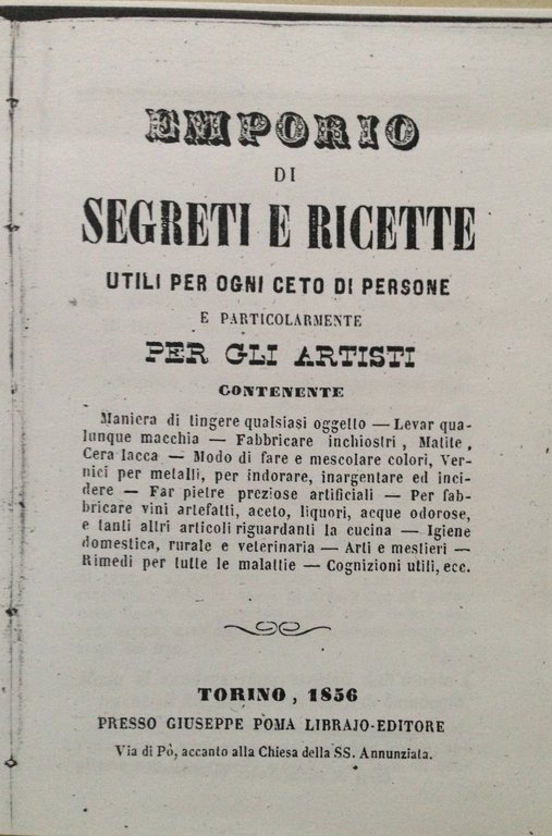 Emporio di Segreti e Ricette per Gli Artisti Fotocopia Poma …