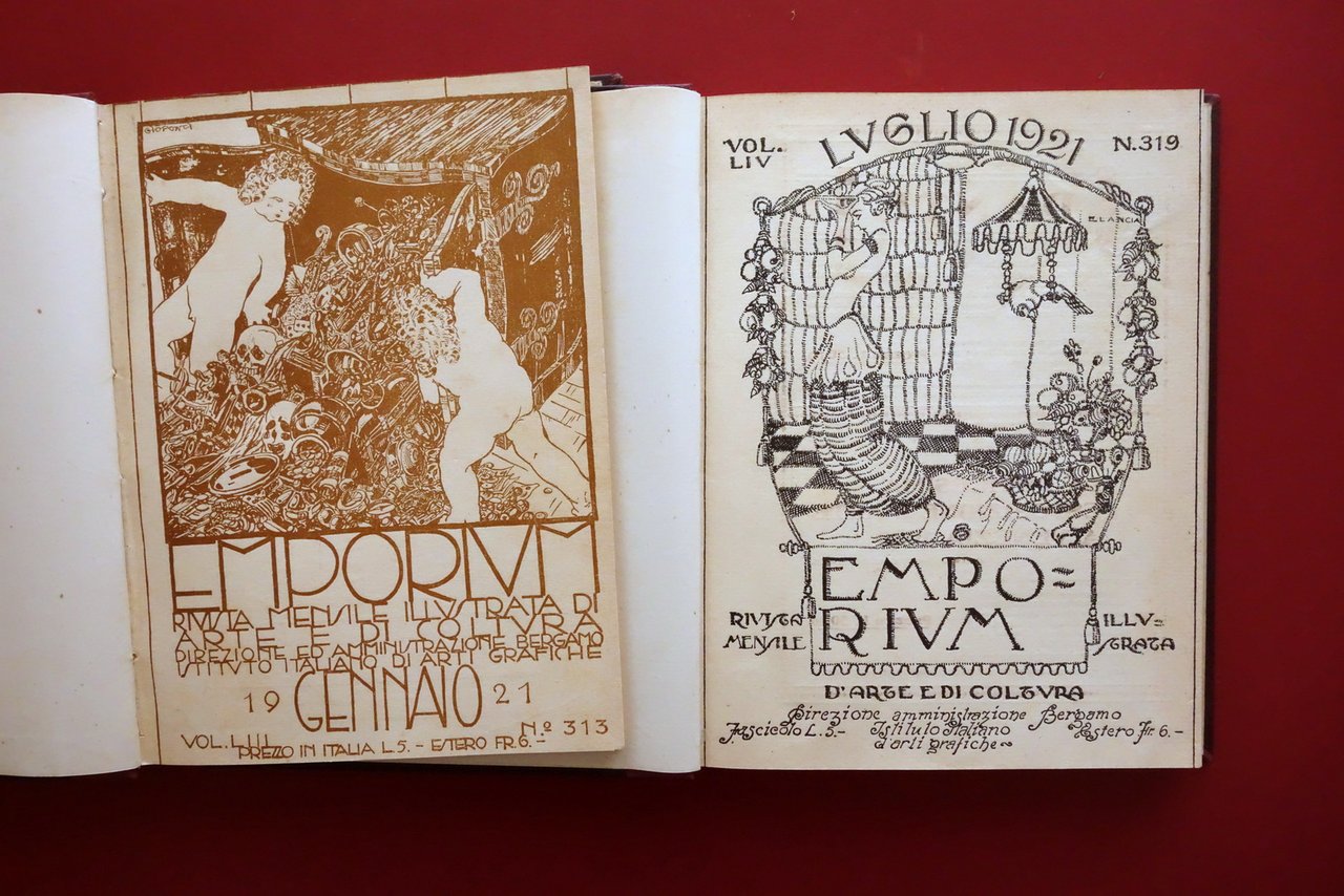 Emporium 12 Numeri 1921 Annata Completa 2 Volumi Copertine Ponti …