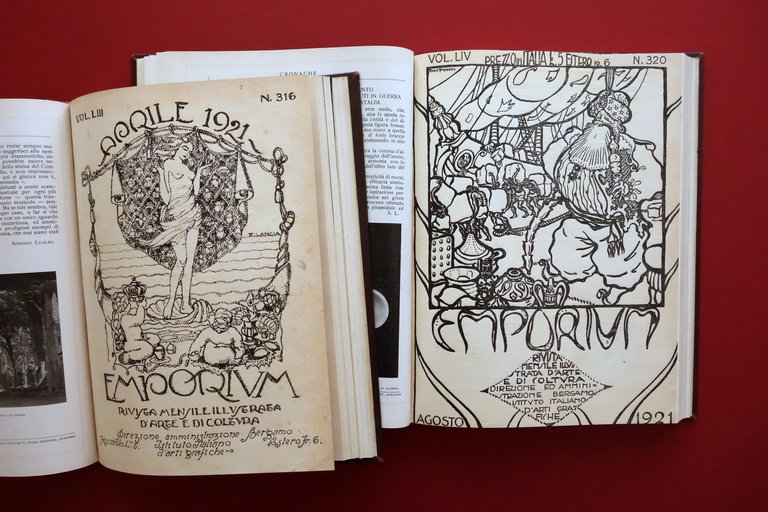 Emporium 12 Numeri 1921 Annata Completa 2 Volumi Copertine Ponti …