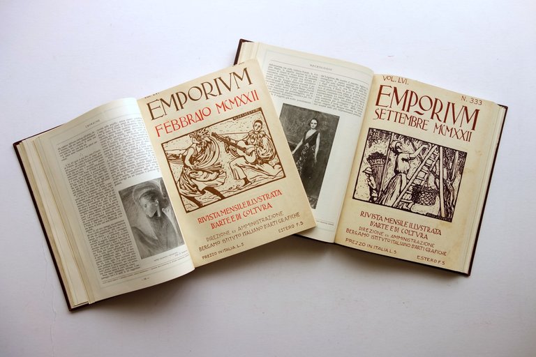 Emporium Rivista Illustrata 12 Numeri 1922 Annata Completa 2 Volumi …