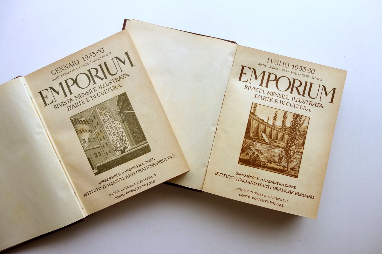 Emporium Rivista Illustrata 12 Numeri 1933 Annata Completa 2 Volumi …