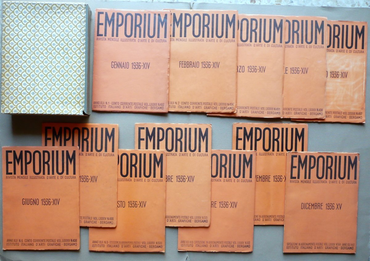 Emporium Rivista Mensile Illustrata 12 Numeri Annata Completa 1936 Fascicoli