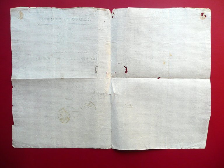 En Tete Repubblica Cisalpina Municipalit‡ di Peschiera 1801 Firme Timbro